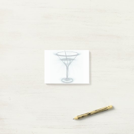 Martini Glass Sketch Post-it Klebezettel (Auf Schreibtisch)