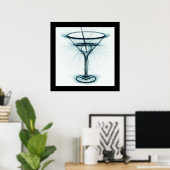 Martini Glass Sketch Poster (Heimbüro)