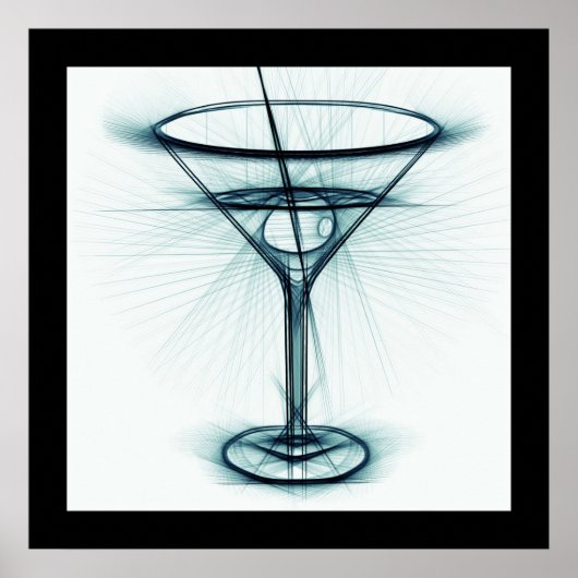 Martini Glass Sketch Poster (Vorne)