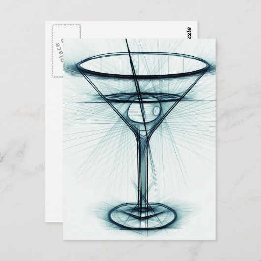 Martini Glass Sketch Postkarte (Vorne/Hinten)