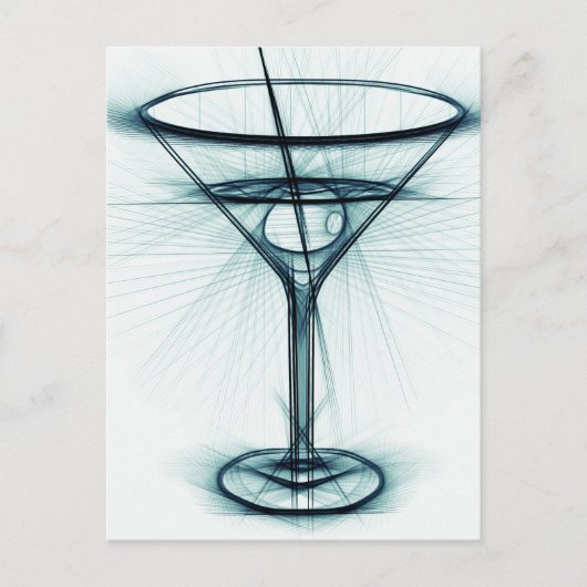 Martini Glass Sketch Postkarte (Vorderseite)