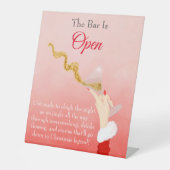 Martini Glass Spilling Weihnachts-Glitzer Party Ba Sockelschild (Vorderseite)