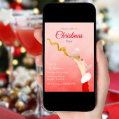 Martini Glass Spilling Weihnachts-Glitzer Party Einladung