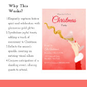 Martini Glass Spilling Weihnachts-Glitzer Party Einladung