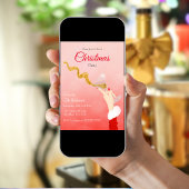 Martini Glass Spilling Weihnachts-Glitzer Party Einladung