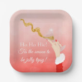 Martini Glass Spilling Weihnachts-Glitzer Party Pappteller (Vorderseite)