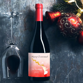 Martini Glass Spilling Weihnachts-Glitzer Party Weinetikett