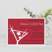 Martini Glass Weihnachten Einladungen (Burgandy) (Stehend Vorderseite)