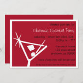 Martini Glass Weihnachten Einladungen (Burgandy) (Vorne/Hinten)