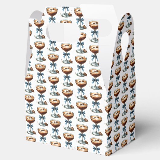 Martini Glasses Blue Bow Pattern Geschenkschachtel (Geöffnet)