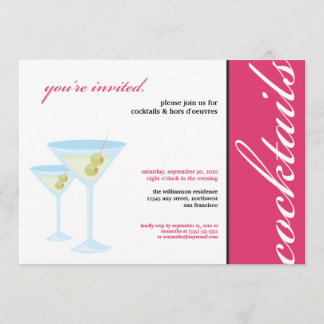 Martini Glasses Cocktail Party Einladung (pink)