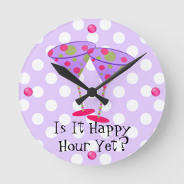 Martini Glasses Happy Hour Wall Clock Runde Wanduhr