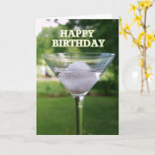 Martini Golf Ball Birthday Karte (Gelbe Blume)