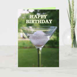 Martini Golf Ball Happy Birthday Card Karte