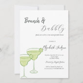 Martini Green Lemon Brunch & Bubbly Einladung (Vorderseite)