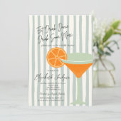 Martini Green Stripes Brautparty Einladung (Stehend Vorderseite)