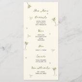 Martini handgezeichnetes zweiseitiges Abendessen u Menükarte (Rückseite)