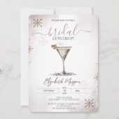 Martini Heart Snowflakes Bridal Luncheon Einladung (Vorderseite)
