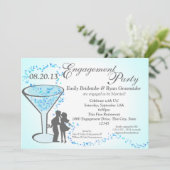 Martini Hearts Verlobung Einladung (Stehend Vorderseite)