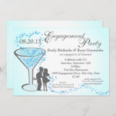 Martini Hearts Verlobung Einladung (Vorne/Hinten)