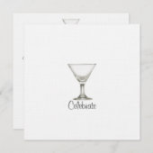 Martini-Hochzeit Einladung (Vorne/Hinten)