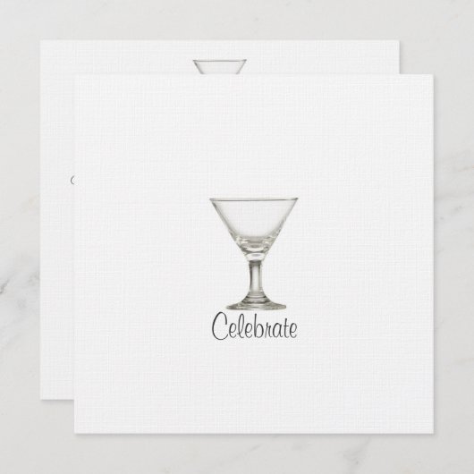 Martini-Hochzeit Einladung (Vorne/Hinten)