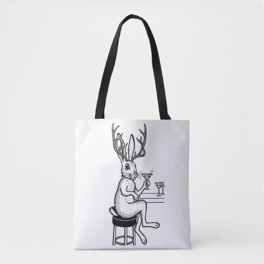Martini Jackalope tote Tasche (Vorderseite)
