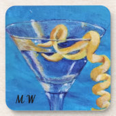 Martini Lemon Drehung Getränkeuntersetzer (Vorderseite)
