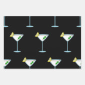 Martini Liebhaber Cocktail Glass Barkeeper Alkohol Geschenkpapier Set (Vorderseite 3)