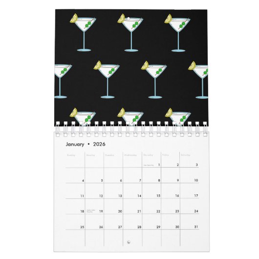 Martini Liebhaber Cocktail Glass Barkeeper Alkohol Kalender (Jan 2026)