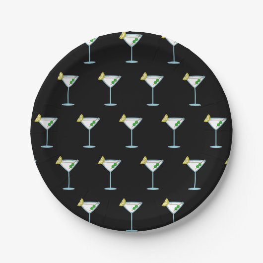 Martini Liebhaber Cocktail Glass Barkeeper Alkohol Pappteller (Vorderseite)
