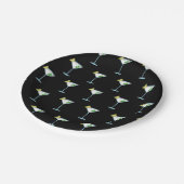 Martini Liebhaber Cocktail Glass Barkeeper Alkohol Pappteller (Schrägansicht)