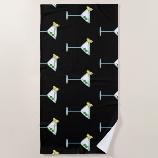 Martini Liebhaber Cocktail Glass Barkeeper Alkohol Strandtuch (Vorderseite)