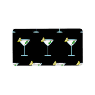 Martini-Liebhaber Cocktailglas Barkeeper Alkohol Adressaufkleber