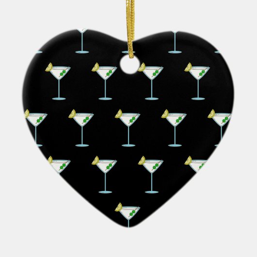 Martini liebt Cocktail Glass Barkeeper Alkohol Keramik Ornament (Vorne)
