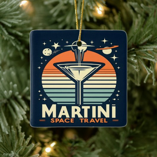 Martini-Logos für Raumfahrten Keramikornament (Baum)