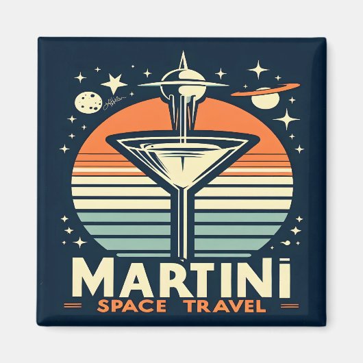 Martini-Logos für Raumfahrten Magnet (Vorne)