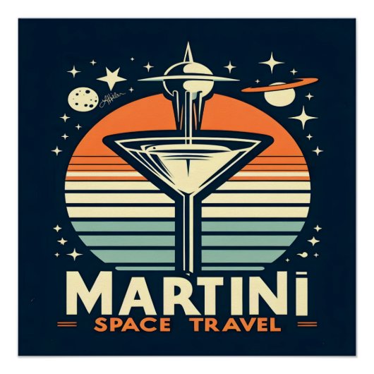 Martini-Logos für Raumfahrten Poster (Vorderseite)