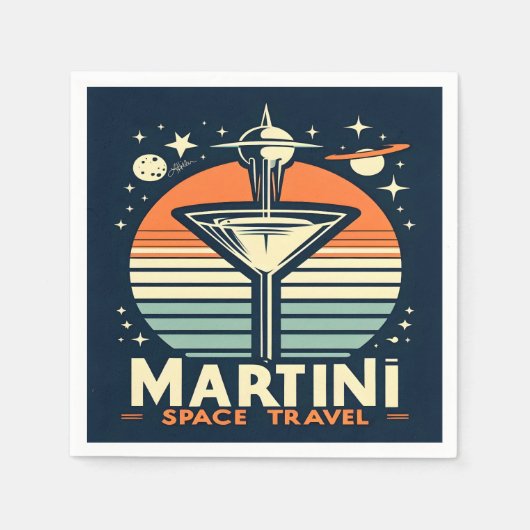 Martini-Logos für Raumfahrten Serviette (Vorderseite)