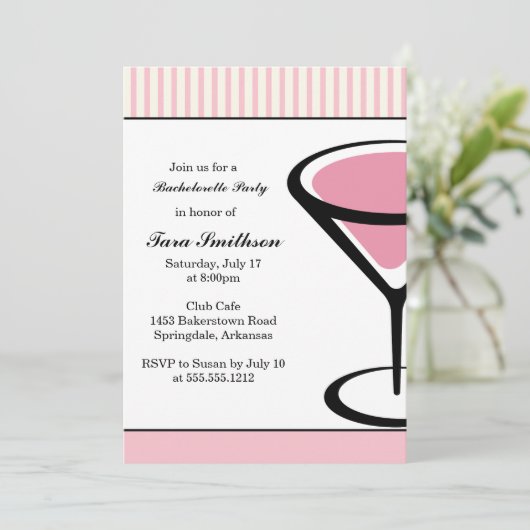 {Martini} Mädchen Einladung (Stehend Vorderseite)