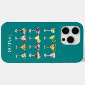 Martini Madness Monogrammed Case-Mate iPhone Hülle (Rückseite (Horizontal))