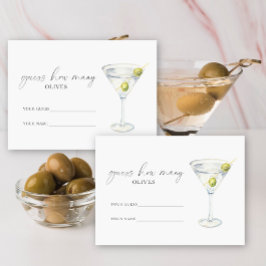 Martini & Matrimone Wie viele Oliven Brautspiel Begleitkarte
