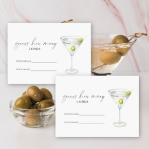 Martini & Matrimony Wie viele Korken Brautspiel Begleitkarte