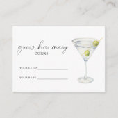 Martini & Matrimony Wie viele Korks Brautspiel Begleitkarte (Vorderseite)