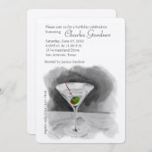 Martini mit einem Olive-Geburtstag Einladung (Vorne/Hinten)