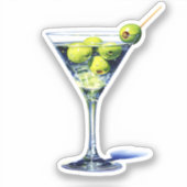 Martini mit Oliven Aufkleber (Vorderseite)