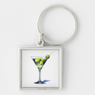 Martini mit Oliven Schlüsselanhänger