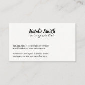 Martini / Mixology Visitenkarte (Rückseite)