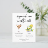 Martini Mojito Signature Cocktails Hochzeitsmenü (Stehend Vorderseite)
