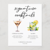 Martini Mojito Signature Cocktails Hochzeitsmenü (Vorderseite)
